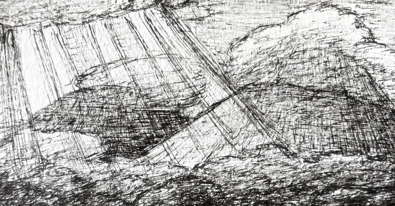 【原画】harold Mcneil 　スケッチ Analog Illustration] First time drawing a landscape with pen