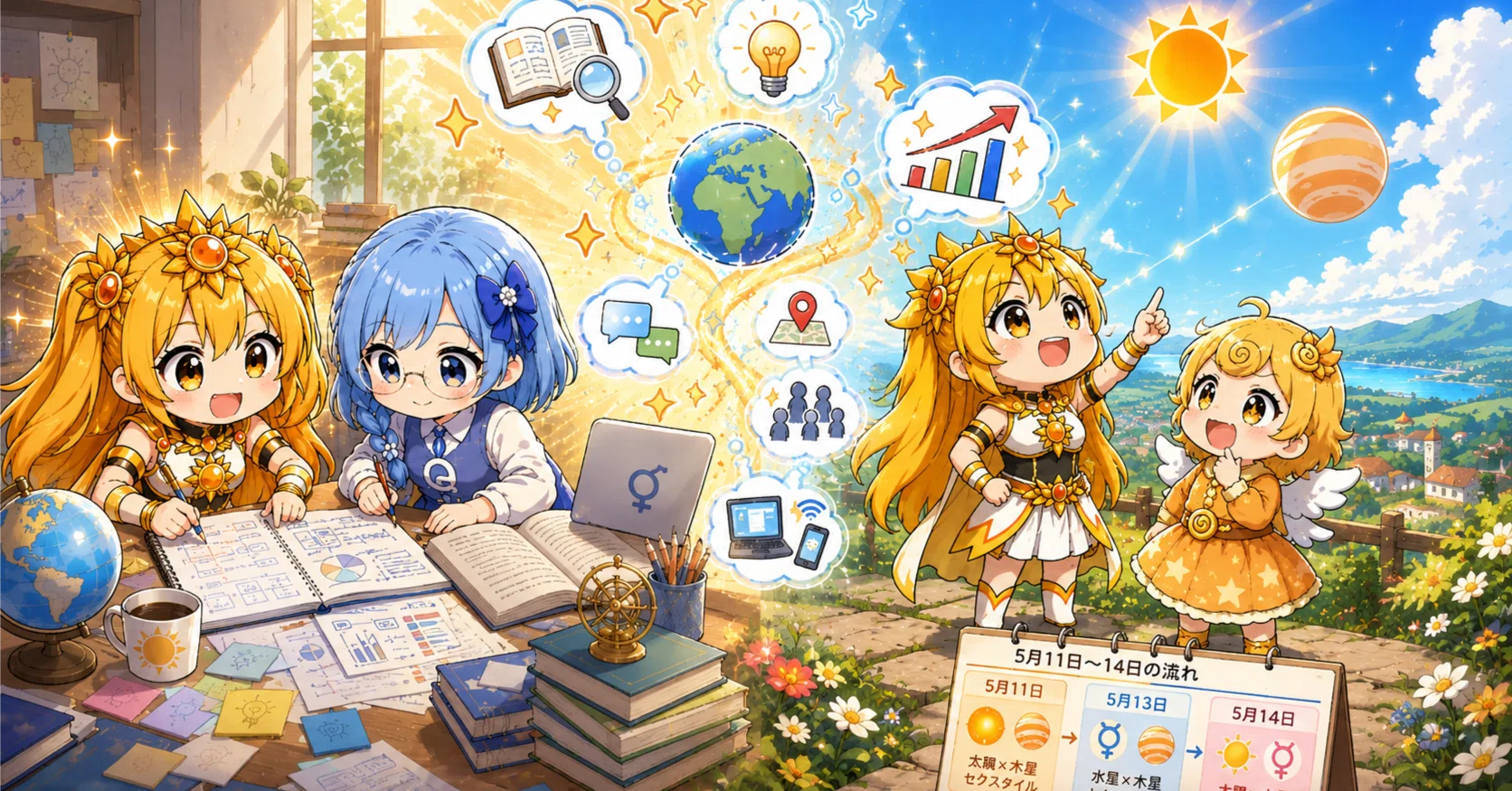 まんが占星術】5月11日〜14日｜空気が広がり、言葉がまとまり始める