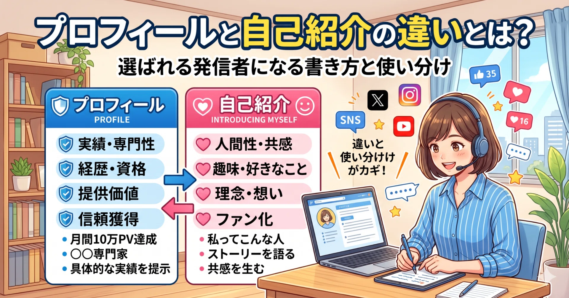 プロフィールと自己紹介の違いとは？選ばれる発信者になる書き方と