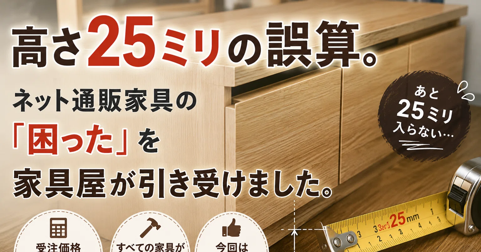 H）高さ25ミリの誤算。ネット通販家具の「困った」をオーダーメイド 