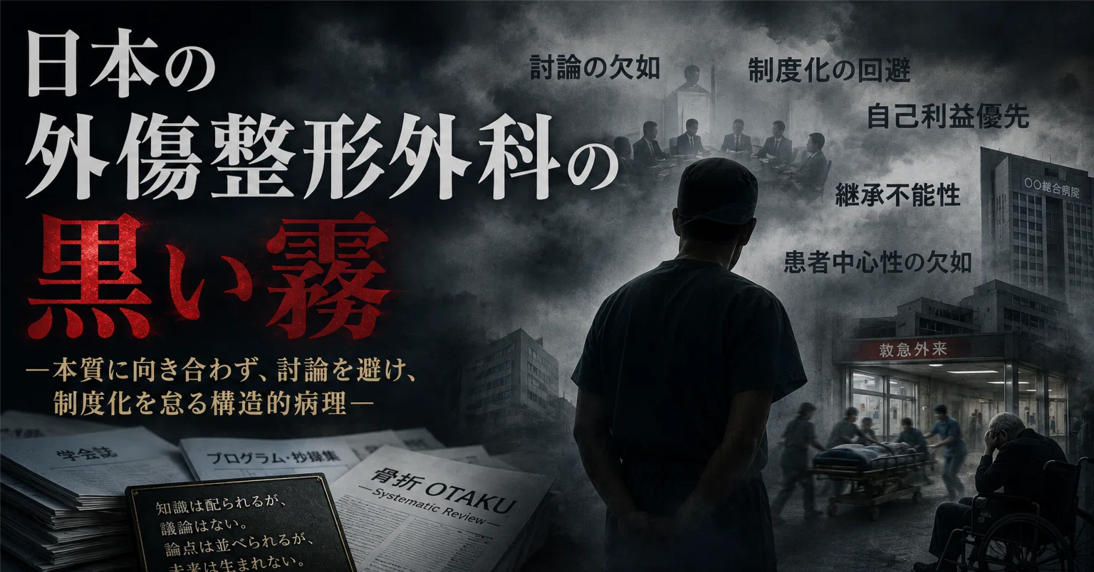 日本の外傷整形外科に漂う黒い霧―討論不全・制度化回避・継承困難性