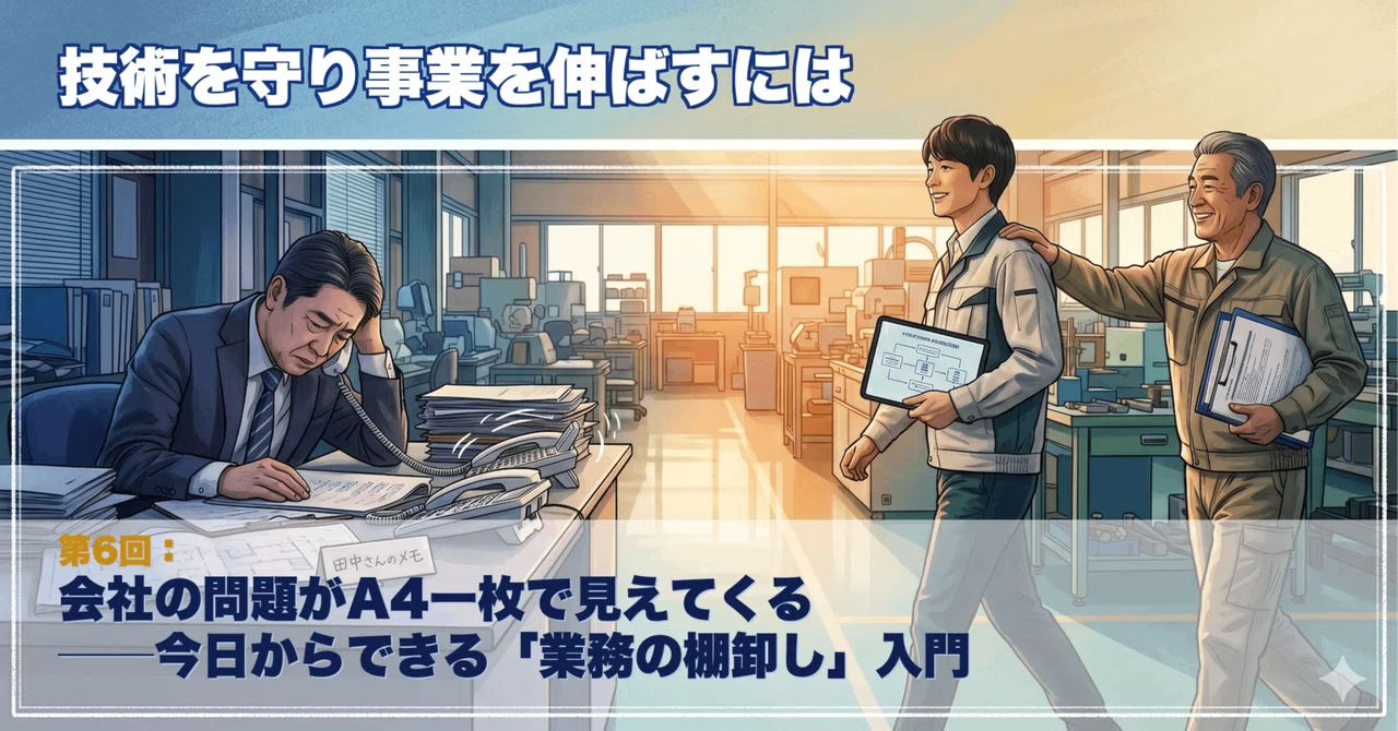 第6回：会社の問題がA4一枚で見えてくる──今日からできる「業務の棚卸し」入門｜前田卓志｜技術と事業を繋ぐ架け橋