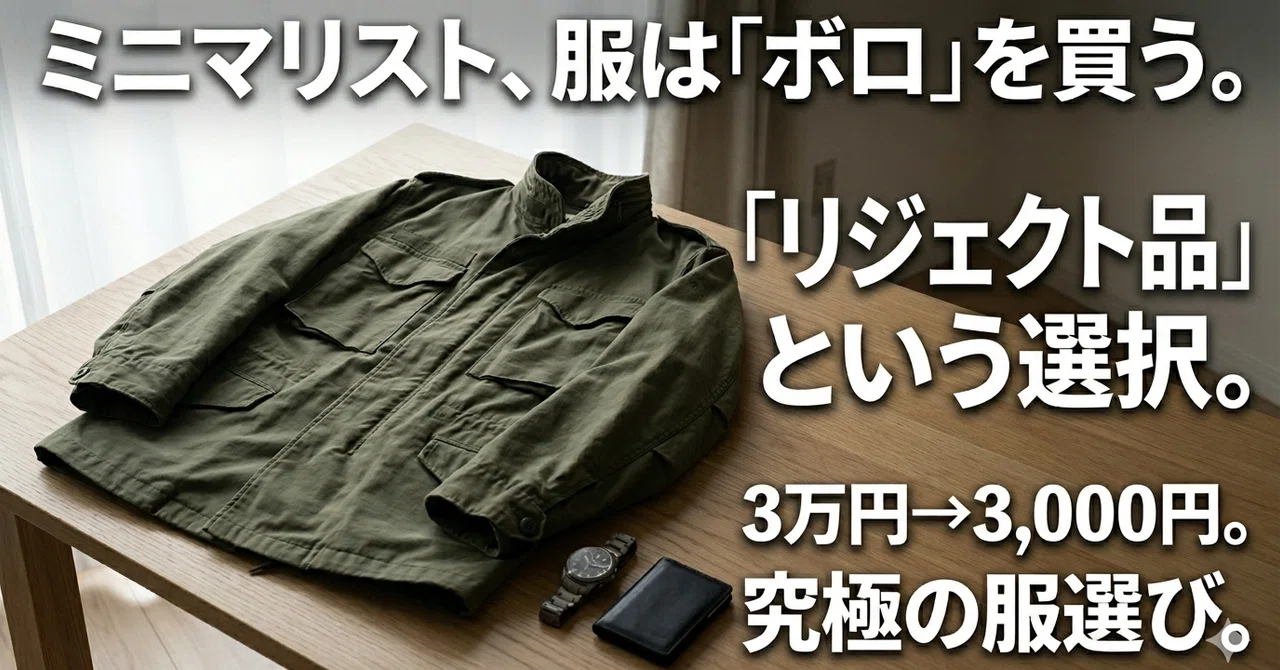 2〜3万の服を3,000円で着る。ミニマリストが辿り着いた「リジェクト品 