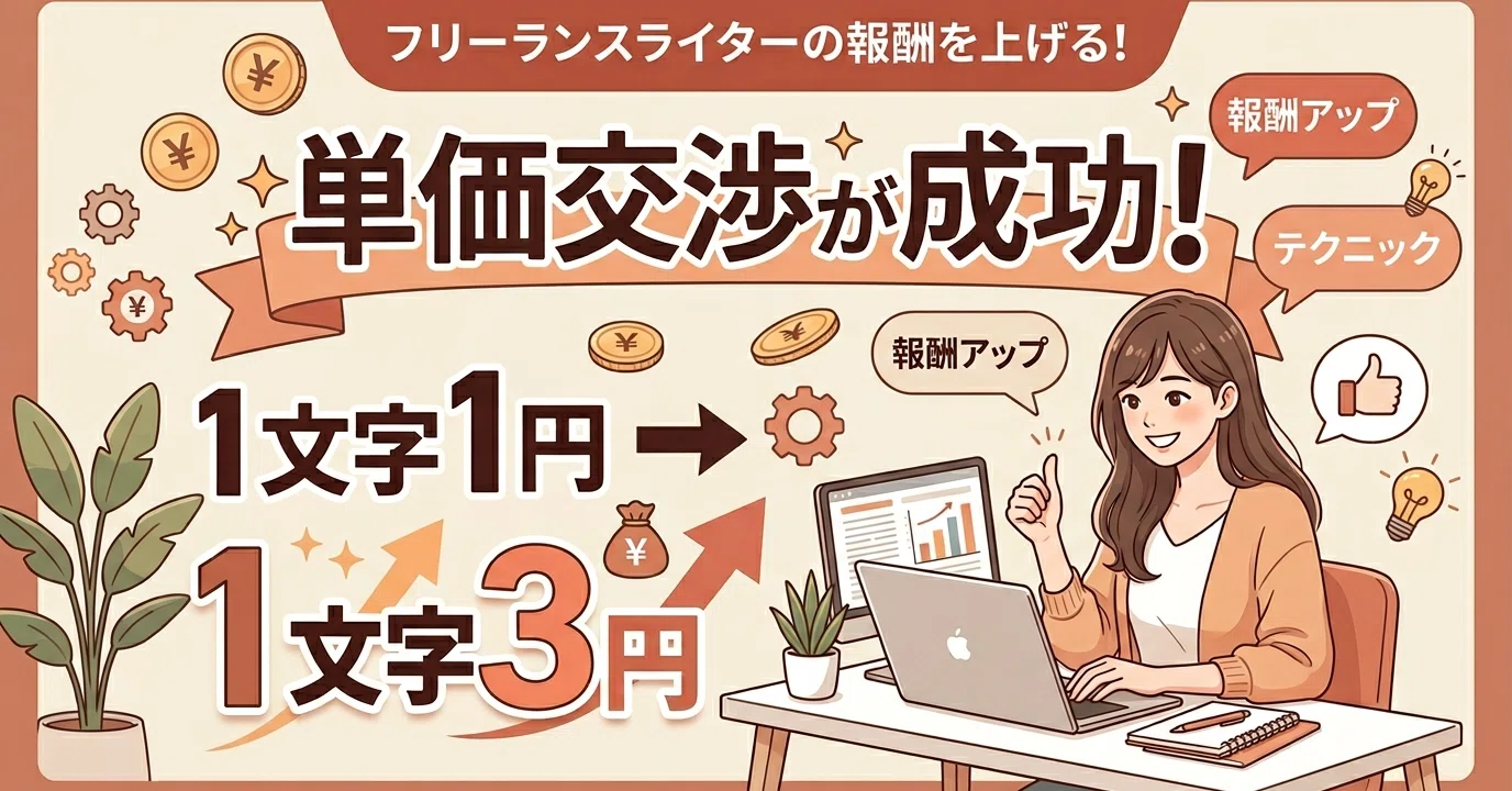 ライターの単価交渉の方法｜文字単価1円→3円に上げた具体的な交渉術