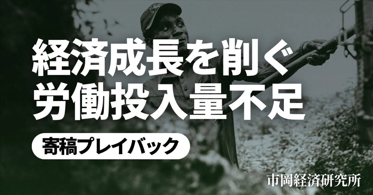 経済成長を削ぐ労働投入量不足|2023寄稿|市岡繁男|市岡経済研究所