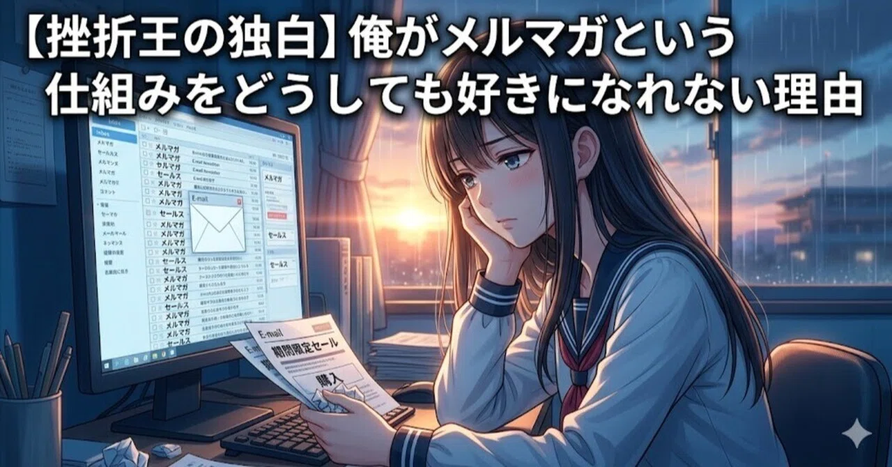 挫折王の独白】俺がメルマガという仕組みをどうしても好きになれない
