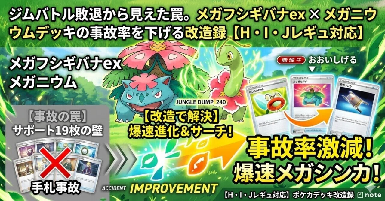 ジムバトル敗退から見えた罠。メガフシギバナex × メガニウムデッキの