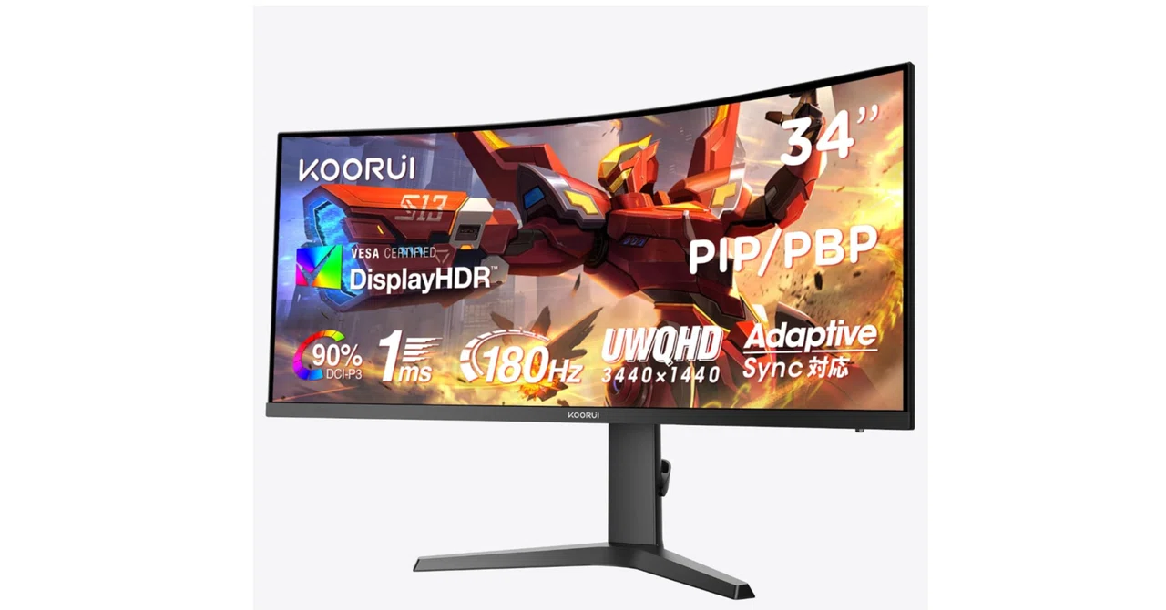 KOORUI 34E6UC レビュー｜湾曲ウルトラワイド180Hz WQHD ゲーミング