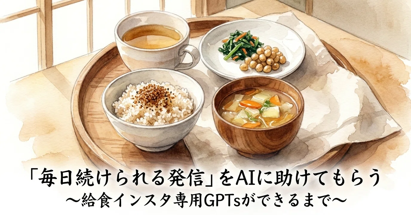 毎日続けられる発信」をAIに助けてもらう ～給食インスタ専用GPTsが