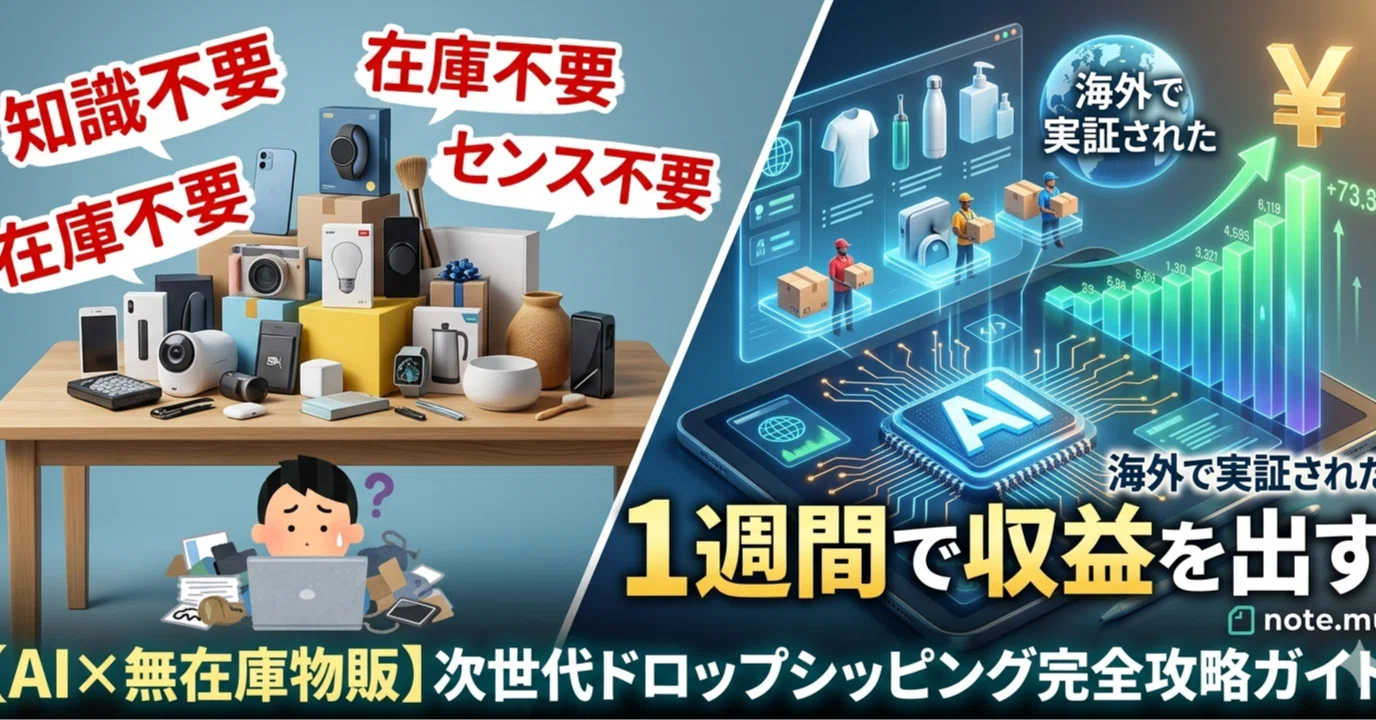 AI×無在庫物販】知識・在庫・センス不要！海外で実証された「1週間で