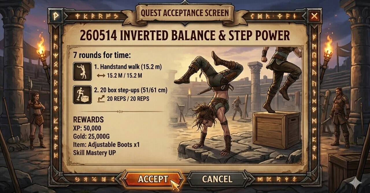 260514 INVERTED BALANCE & STEP POWER | 逆転の世界で耐え抜け！ハンドスタンドとステップアップの融合 ...