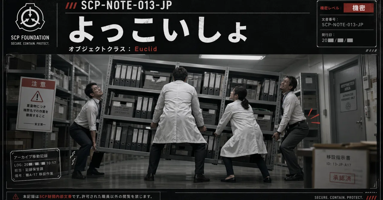 SCP-NOTE-013-JP よっこいしょ｜えいへいちゃん
