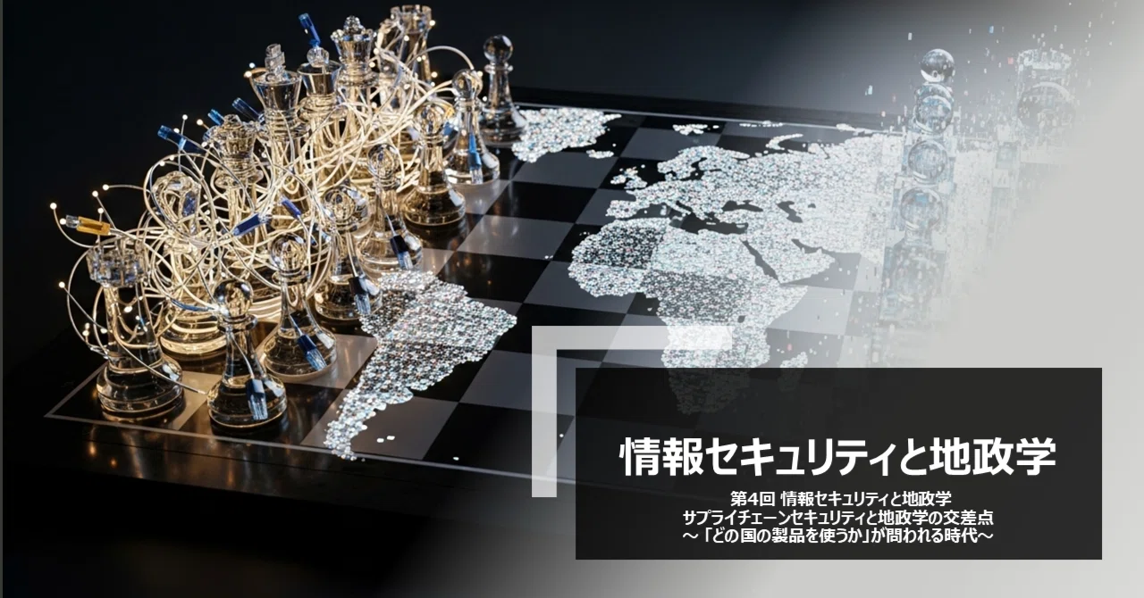 情報セキュリティと地政学 — 第4回 サプライチェーンセキュリティと地政学の交差点 — 「どの国の製品を使うか」が問われる時代