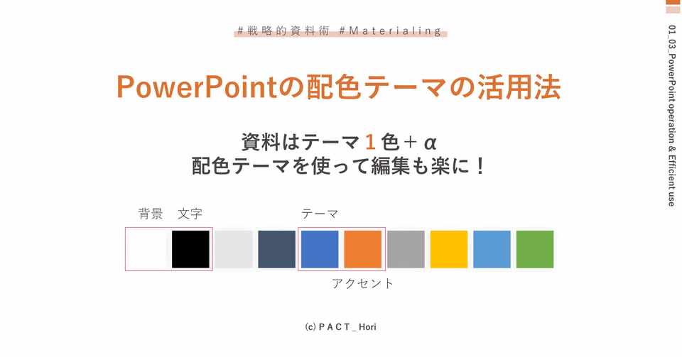 資料作成を効率化する配色テーマの活用法 Powerpoint ホリ パワポ師 Note