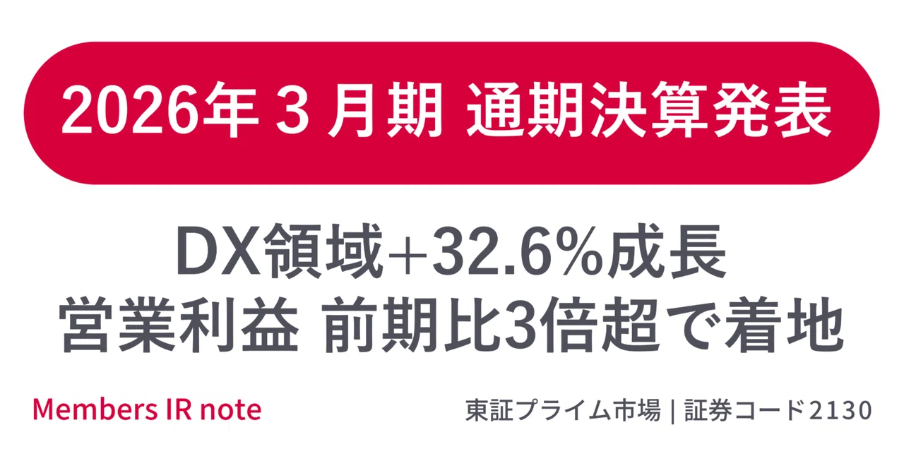 2026年3月期 決算】DX領域+32.6%成長、営業利益は前期比3倍超で着地