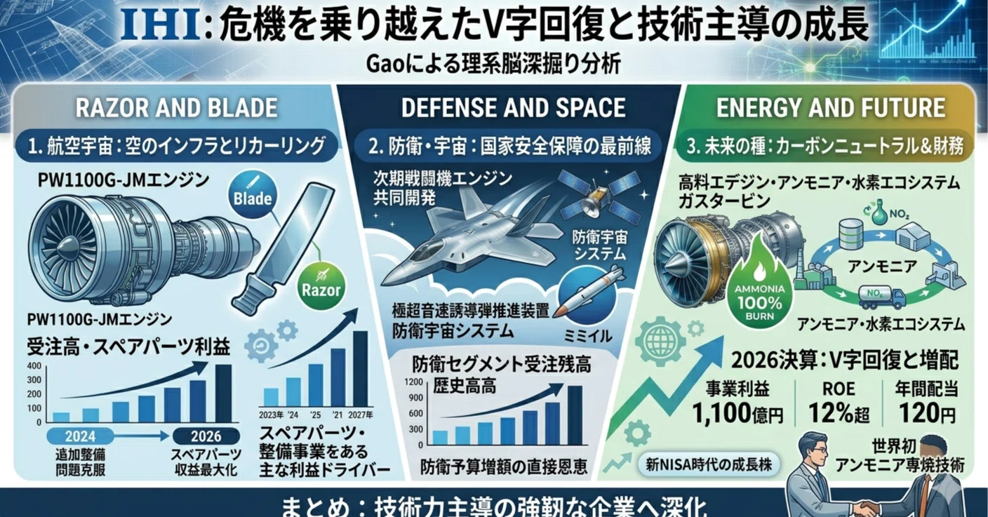 企業分析】IHI（7013）：航空エンジン特需と「防衛・水素」の技術力が