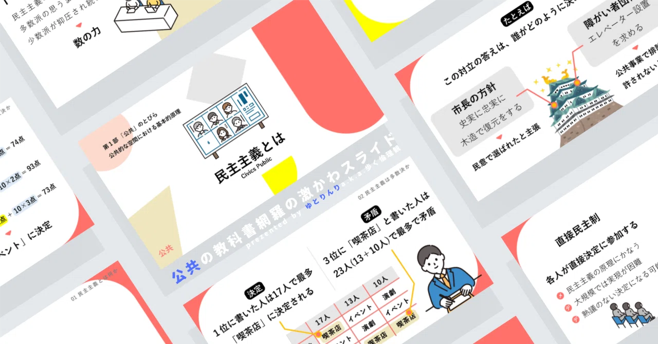 【公共のスライド】「民主主義とは」の授業を楽しむための、授業パワポ【指導案】|ゆとりんり