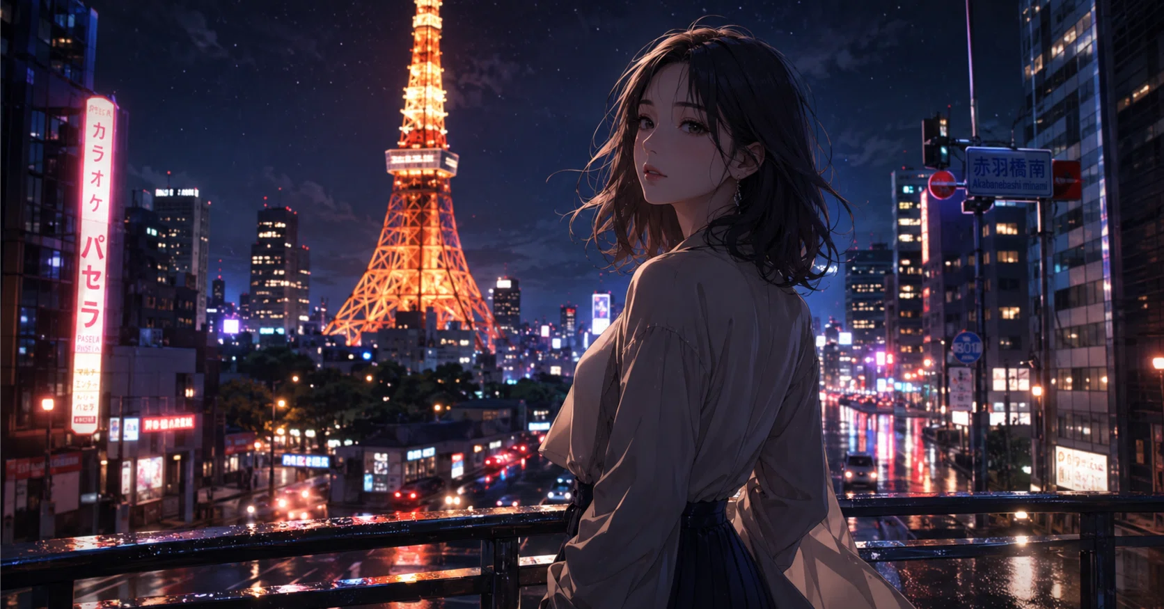 ChatGPT image2.0｜都会エモな夜景アニメイラスト｜プロンプト公開