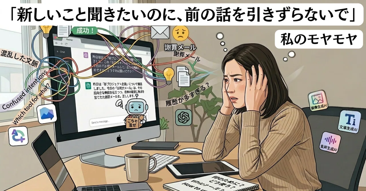 新しいこと聞きたいのに、前の話を引きずらないで」——私のモヤモヤ