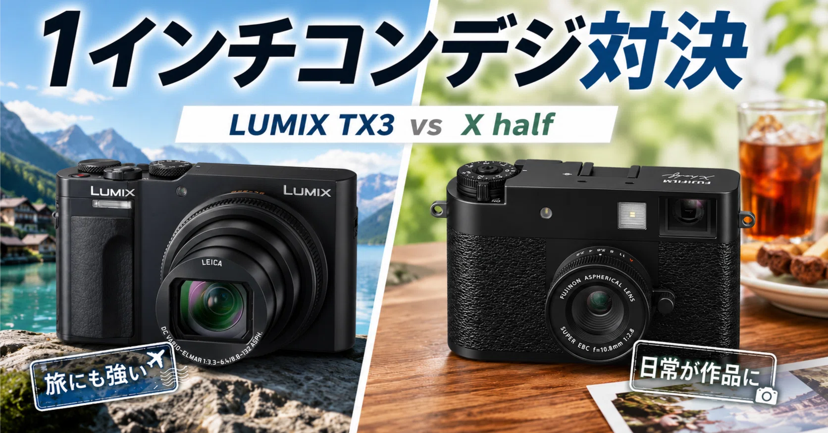 最新1インチセンサーコンデジ対決。LUMIX TX3とX halfは、まったく別の