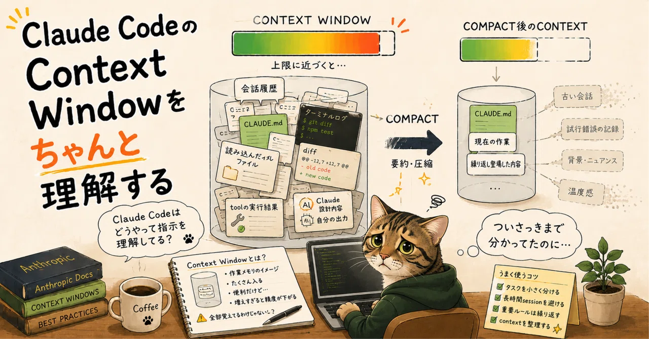 Claude CodeのContext Windowをちゃんと理解する｜おしー