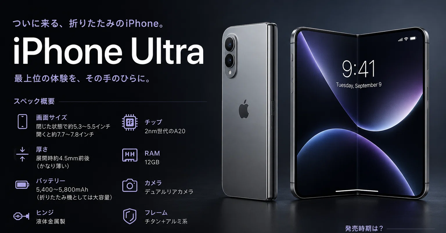 iPhone Ultraのリーク情報まとめ——30万円超の折りたたみiPhoneは「買い 
