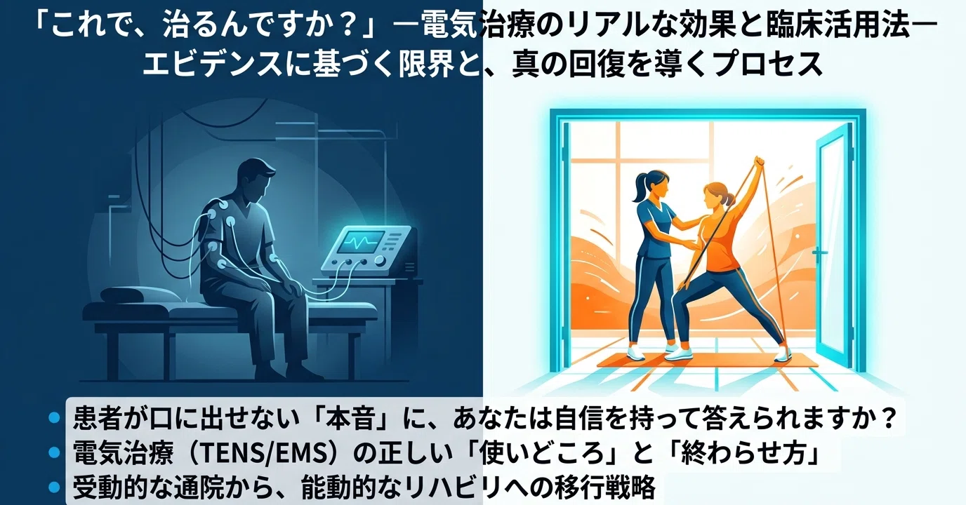 これで、治るんですか？」ー電気治療のリアルな効果と、PTが知っておく