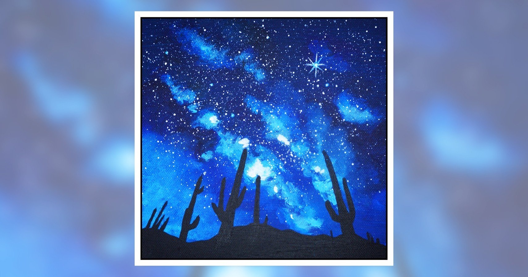 アクリル絵の具を使用した 星空の砂漠 の描き方 初心者が簡単に絵を描く方法 Junya Art Note