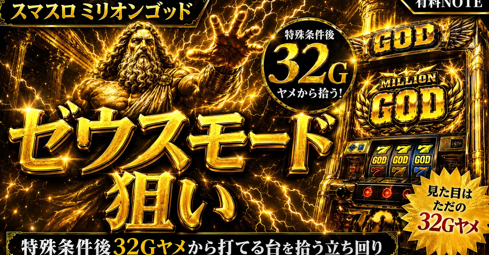 スマスロミリオンゴッド】ゼウスモード狙い‼️機械割140％の㊙️狙い
