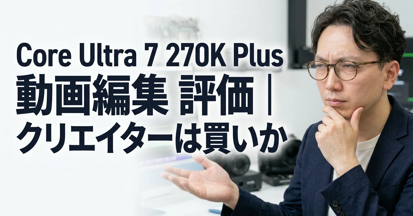 Core Ultra 7 270K Plus 動画編集 評価｜クリエイターは買いか