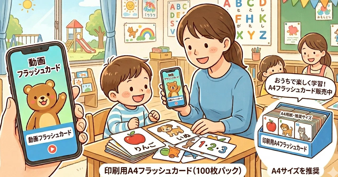 自宅で幼児教室のフラッシュカードができます【通信不要動画➕印刷用