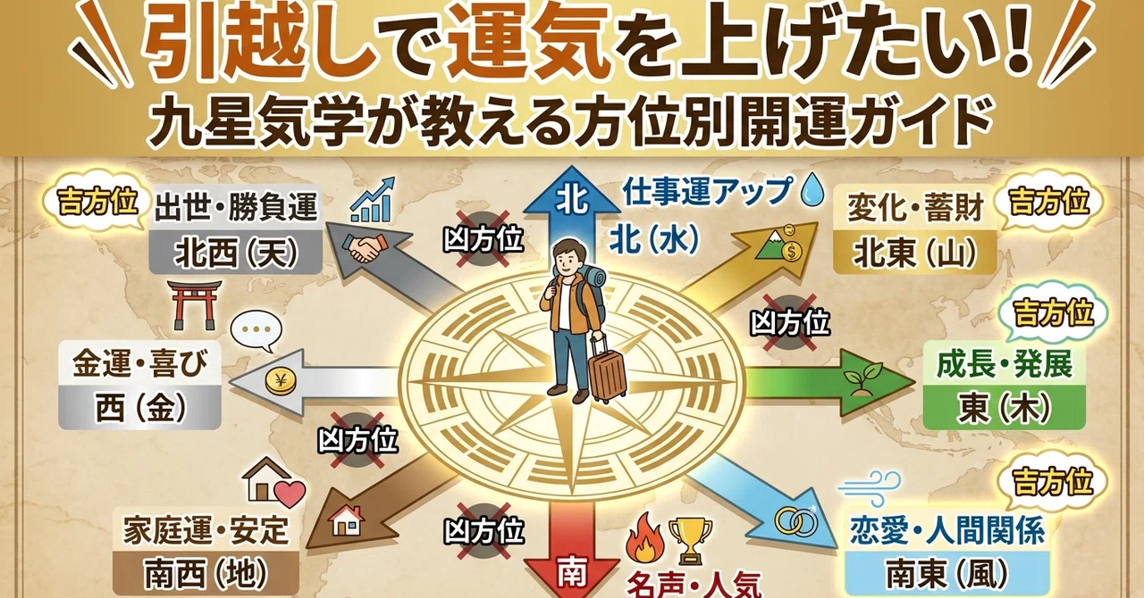 引越しで運気を上げたい！九星気学が教える方位別開運ガイド｜星詠み