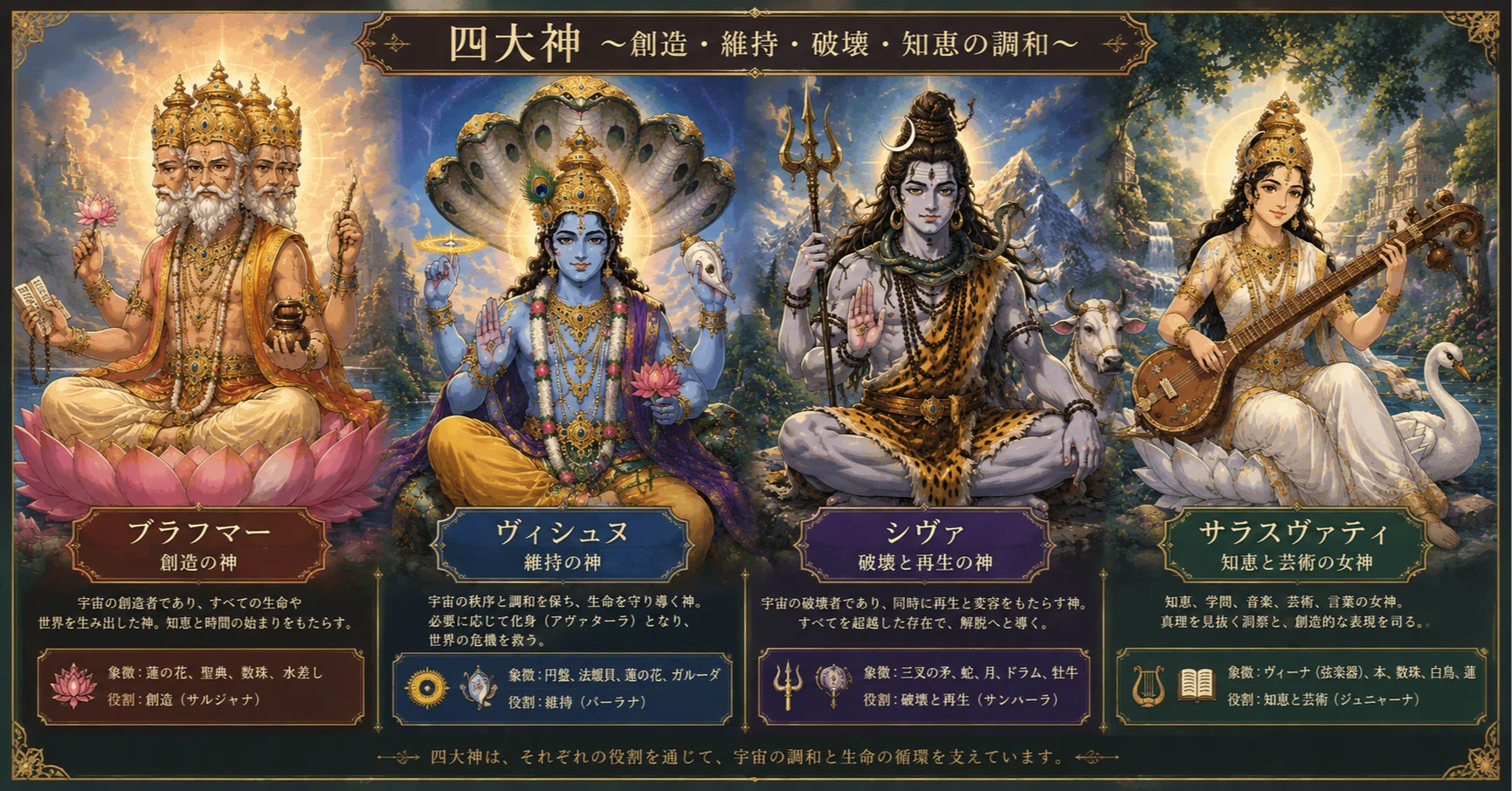 ブラフマー ヴィシュヌ シヴァ ヴィシュヌ ブラフマー ヒンドゥーの神 