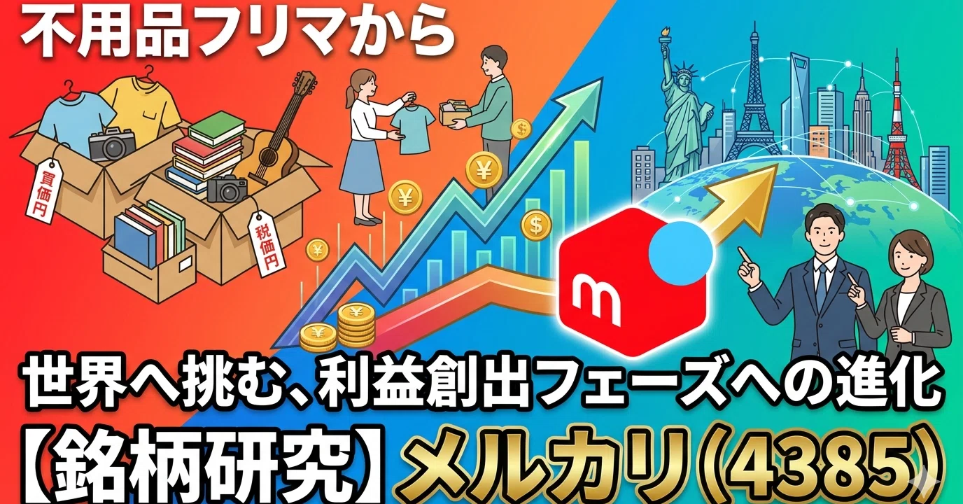銘柄研究】メルカリ（4385）：不用品フリマから世界へ挑む、利益創出