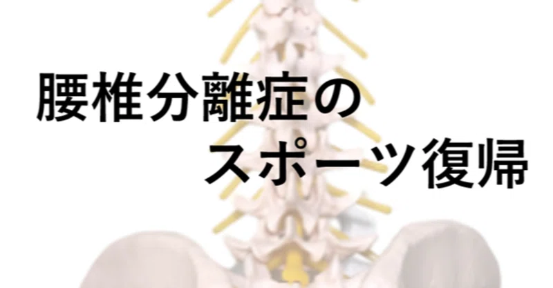 腰椎分離症のスポーツ復帰 Y K Note