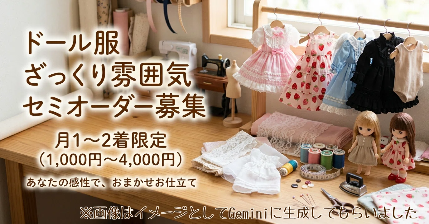 ドール服ざっくり雰囲気セミオーダー【数量限定】｜ななほしてんとう