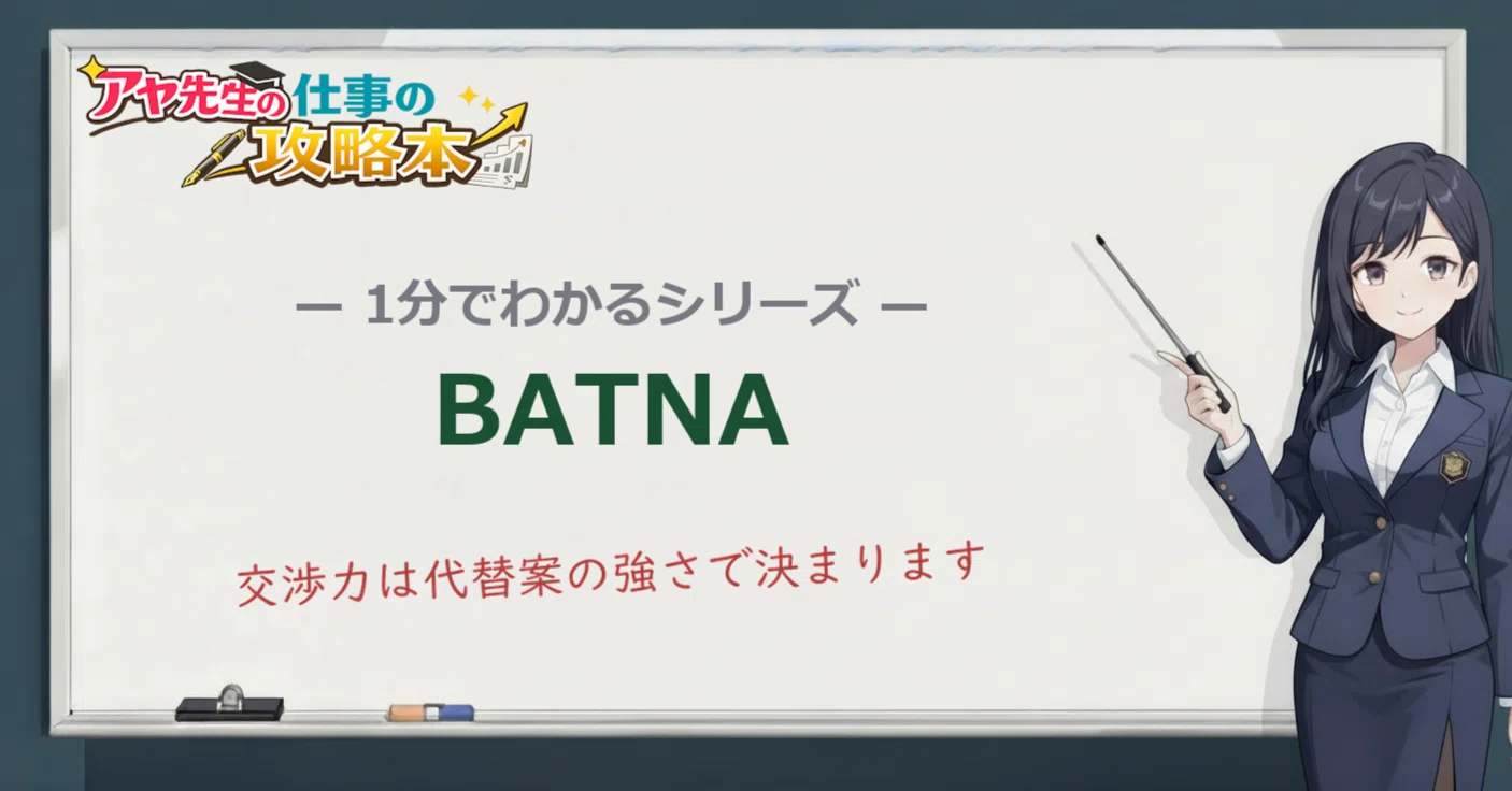 1分でわかるBATNA — 交渉で「押し負けない人」がやっている、たった5分 
