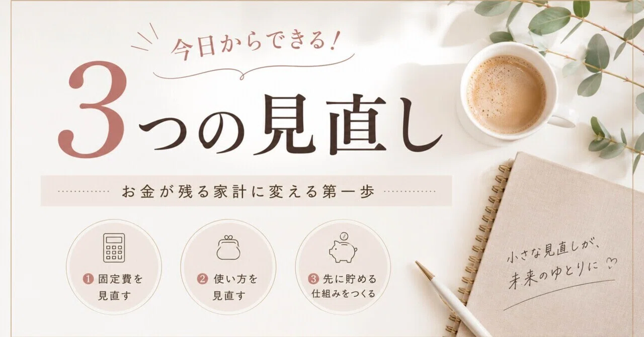 You can save money by reviewing these three things｜優しいお金の先生