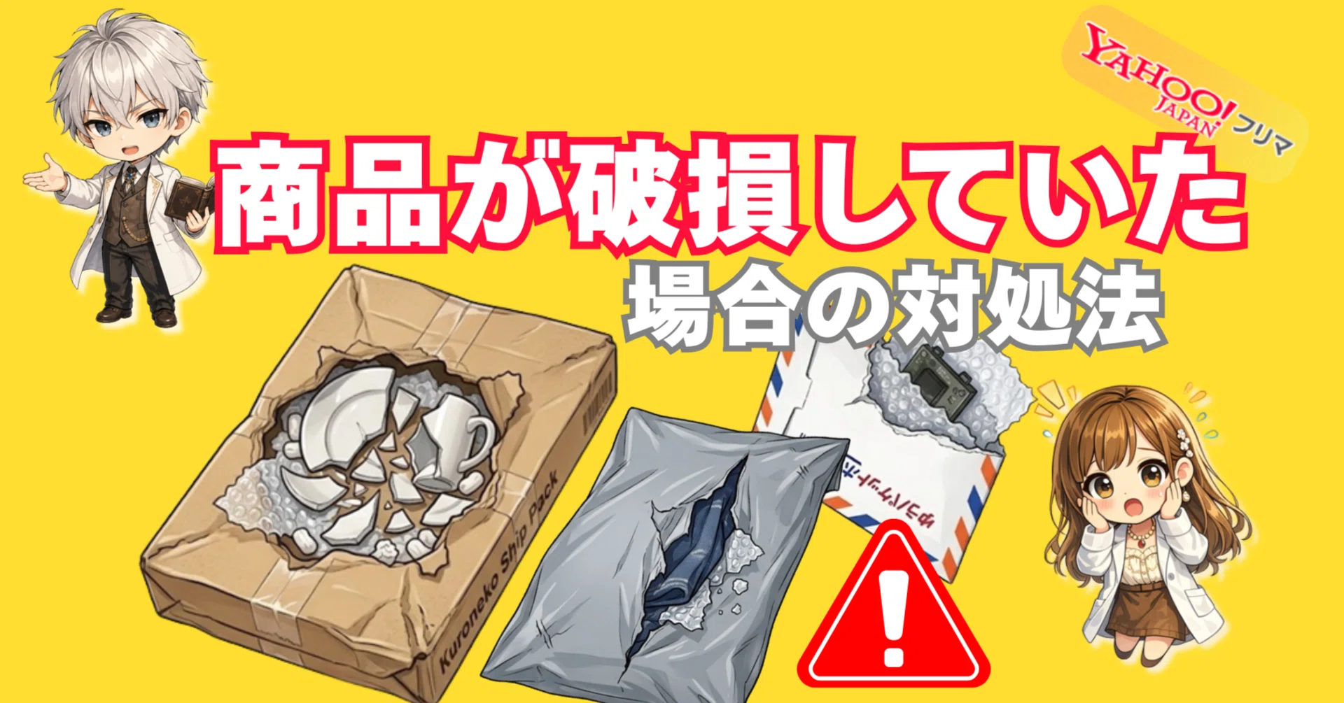 ヤフーフリマ｜商品が破損していた場合の対処法（配送事故・お見舞い 