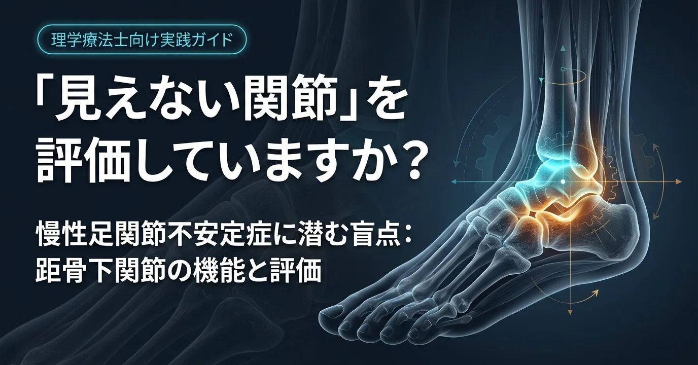 あなたは「見えない関節」を評価していますか―距骨下関節機能障害