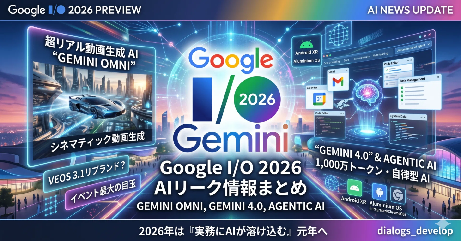 ニュース】迫るGoogle I/O 2026 現地時間5月20日開催！！ ｜だいあろごす。