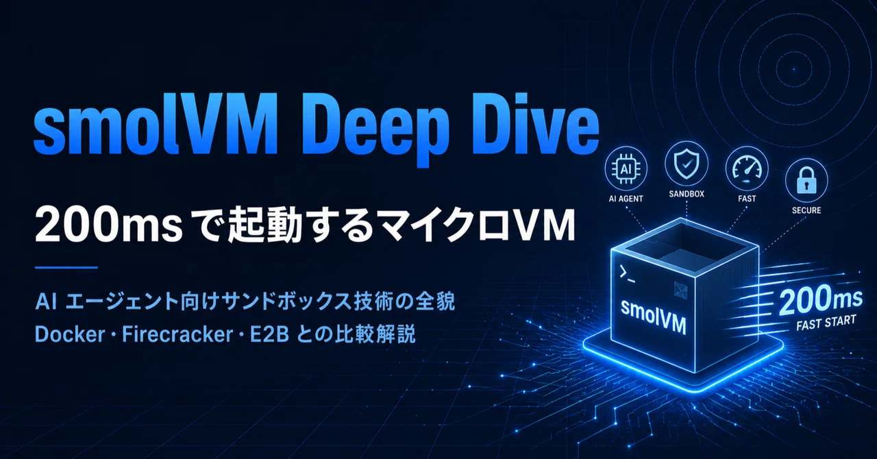 smolVM完全解説：200ms以下でブートする次世代マイクロVMを技術的に深掘りする｜スネドラ