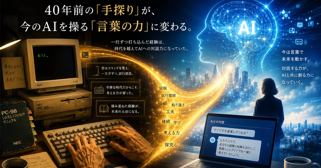第3回：【回帰】AI時代は「MS-DOS時代」に似ている？言葉が未来を動かす力｜kmko