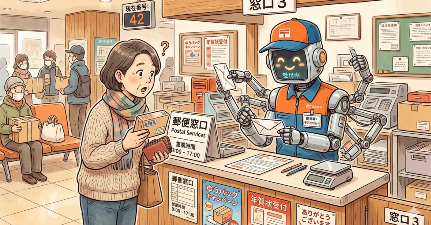 郵便局の窓口の人が、ロボットに見えた日😮】｜産業ケアマネ宮城