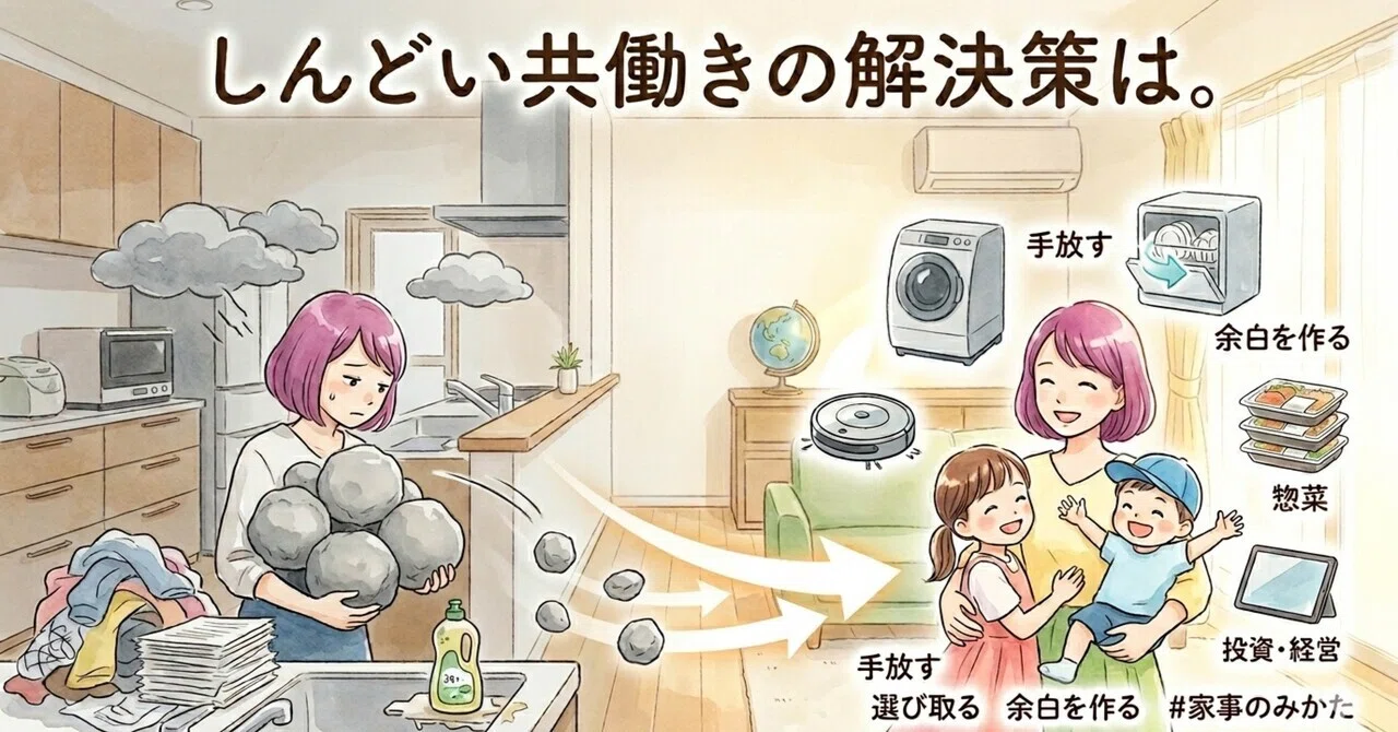 しんどい共働きの解決策は。#家事のみかた ｜amota｜30代｜人生のハンドルを握るママ