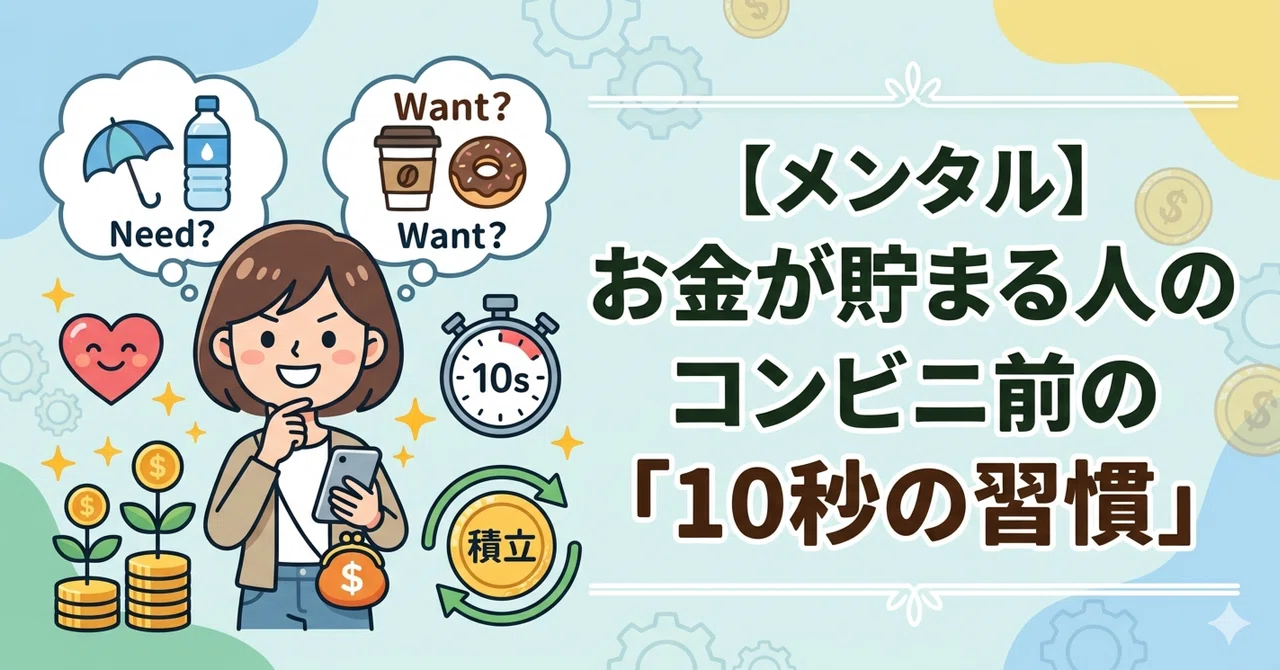メンタル】お金が貯まる人が、コンビニに行く前に必ずやっている「10秒