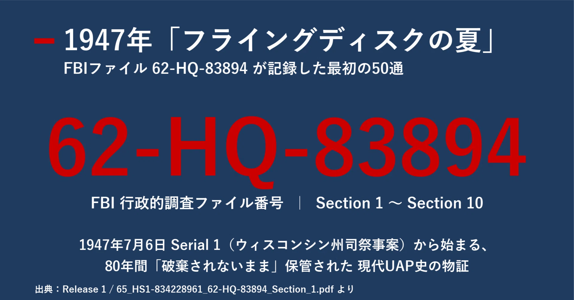 MAJOR 拒否 UAP公文書「Release 1」全読解シリーズ 第2回～米戦争省が公開UFO