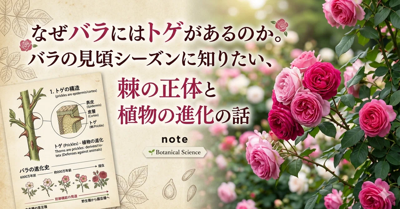 なぜバラにはトゲがあるのか。バラの見頃シーズンに知りたい、棘の正体と植物の進化の話｜気象予報士パパの自然研究所｜植物とメダカと天気