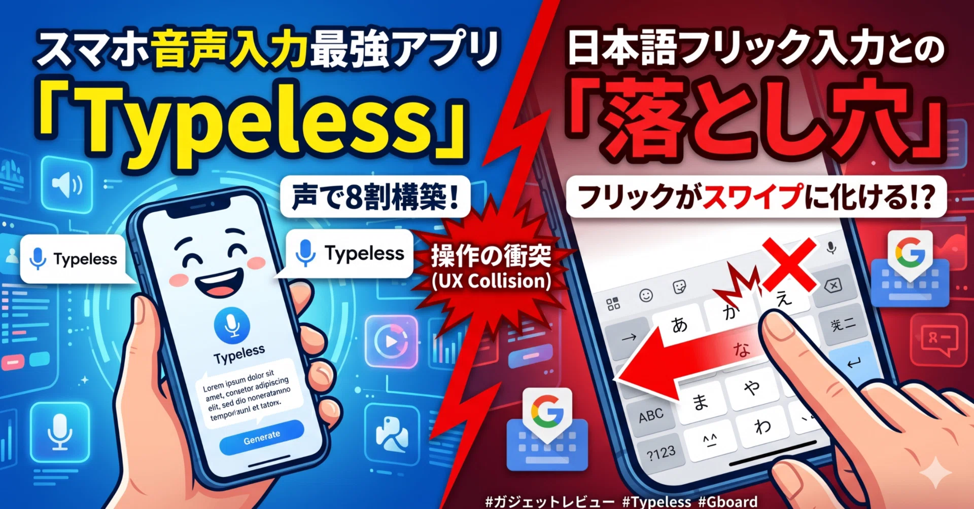 スマホ音声入力アプリ「Typeless」は便利。でもフリック入力との相性に