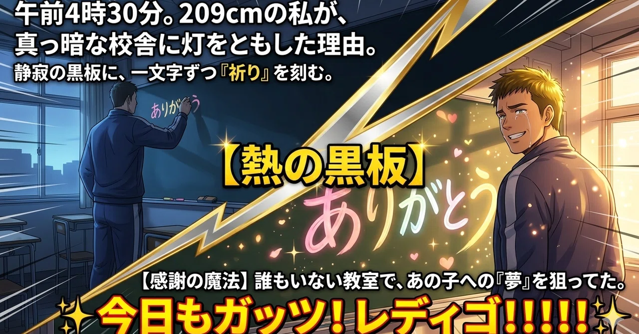【教師の朝】午前4時30分。209cmの私が、真っ暗な校舎に灯をともした理由。｜島人先生